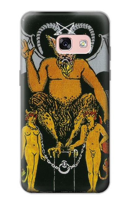 W3740 Tarot Card The Devil Hülle Schutzhülle Taschen und Leder Flip für Samsung Galaxy A3 (2017)