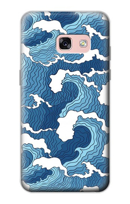 W3751 Wave Pattern Hülle Schutzhülle Taschen und Leder Flip für Samsung Galaxy A3 (2017)