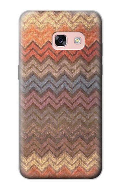 W3752 Zigzag Fabric Pattern Graphic Printed Hülle Schutzhülle Taschen und Leder Flip für Samsung Galaxy A3 (2017)