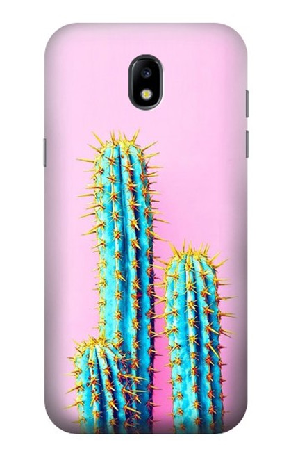 W3673 Cactus Hülle Schutzhülle Taschen und Leder Flip für Samsung Galaxy J5 (2017) EU Version