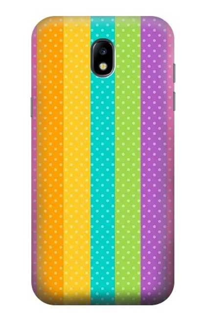 W3678 Colorful Rainbow Vertical Hülle Schutzhülle Taschen und Leder Flip für Samsung Galaxy J5 (2017) EU Version