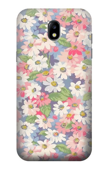 W3688 Floral Flower Art Pattern Hülle Schutzhülle Taschen und Leder Flip für Samsung Galaxy J5 (2017) EU Version