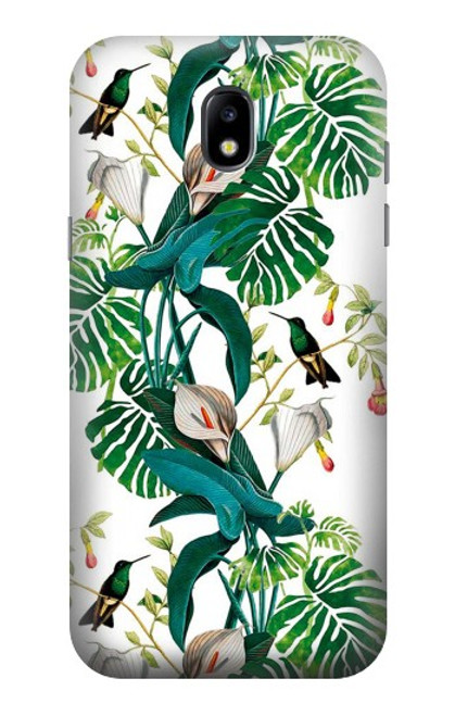 W3697 Leaf Life Birds Hülle Schutzhülle Taschen und Leder Flip für Samsung Galaxy J5 (2017) EU Version