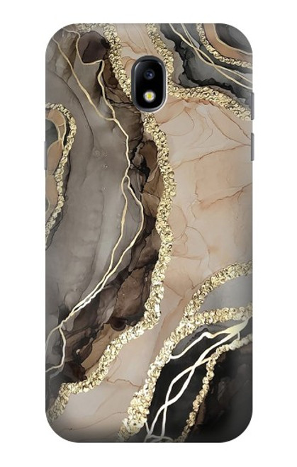 W3700 Marble Gold Graphic Printed Hülle Schutzhülle Taschen und Leder Flip für Samsung Galaxy J5 (2017) EU Version