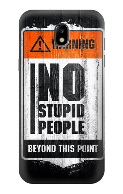 W3704 No Stupid People Hülle Schutzhülle Taschen und Leder Flip für Samsung Galaxy J5 (2017) EU Version