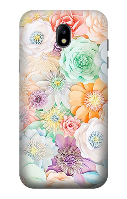 W3705 Pastel Floral Flower Hülle Schutzhülle Taschen und Leder Flip für Samsung Galaxy J5 (2017) EU Version