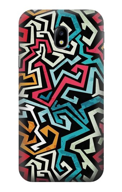 W3712 Pop Art Pattern Hülle Schutzhülle Taschen und Leder Flip für Samsung Galaxy J3 (2017) EU Version