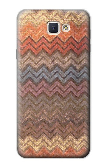 W3752 Zigzag Fabric Pattern Graphic Printed Hülle Schutzhülle Taschen und Leder Flip für Samsung Galaxy J7 Prime (SM-G610F)