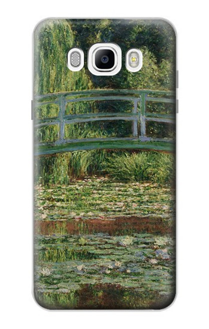 W3674 Claude Monet Footbridge and Water Lily Pool Hülle Schutzhülle Taschen und Leder Flip für Samsung Galaxy J7 (2016)