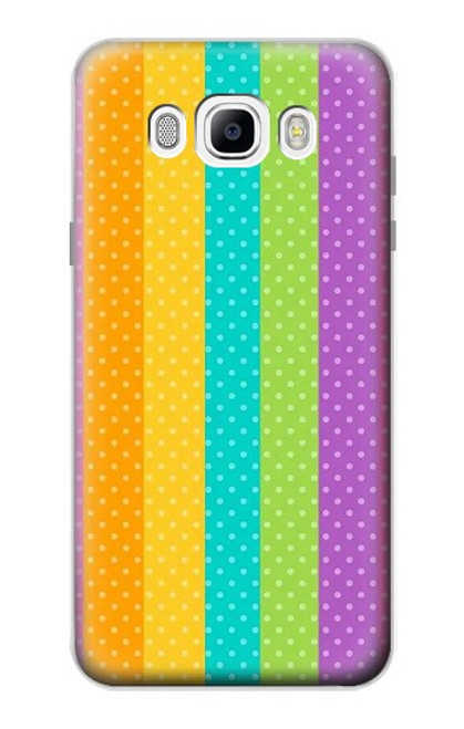 W3678 Colorful Rainbow Vertical Hülle Schutzhülle Taschen und Leder Flip für Samsung Galaxy J7 (2016)