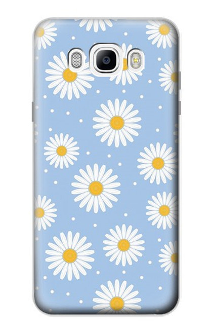 W3681 Daisy Flowers Pattern Hülle Schutzhülle Taschen und Leder Flip für Samsung Galaxy J7 (2016)