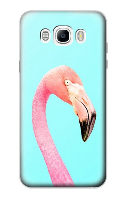 W3708 Pink Flamingo Hülle Schutzhülle Taschen und Leder Flip für Samsung Galaxy J7 (2016)