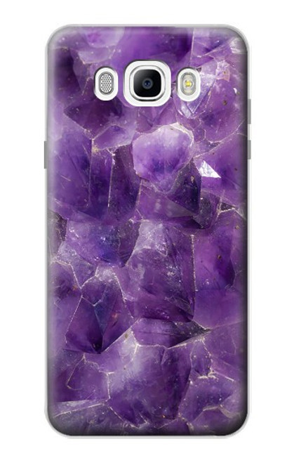 W3713 Purple Quartz Amethyst Graphic Printed Hülle Schutzhülle Taschen und Leder Flip für Samsung Galaxy J7 (2016)