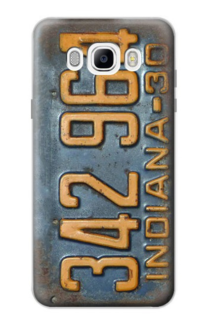 W3750 Vintage Vehicle Registration Plate Hülle Schutzhülle Taschen und Leder Flip für Samsung Galaxy J7 (2016)