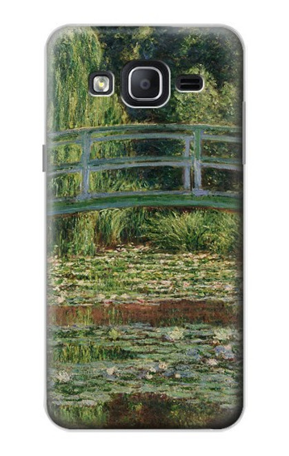 W3674 Claude Monet Footbridge and Water Lily Pool Hülle Schutzhülle Taschen und Leder Flip für Samsung Galaxy On5