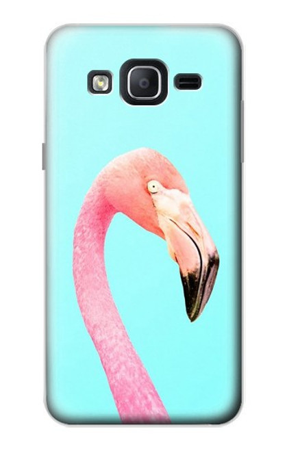 W3708 Pink Flamingo Hülle Schutzhülle Taschen und Leder Flip für Samsung Galaxy On5