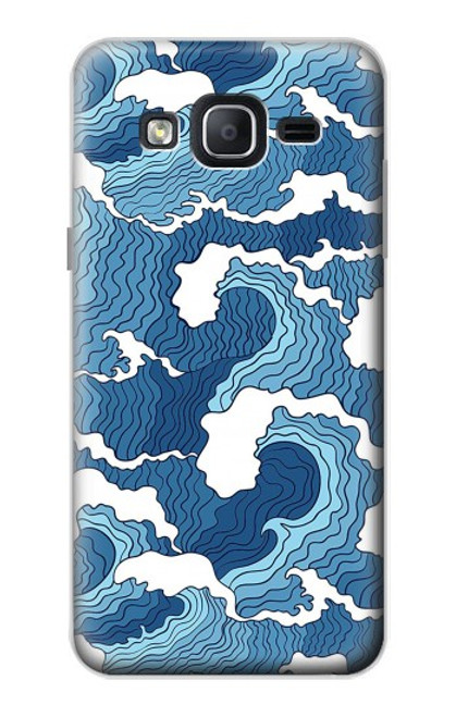 W3751 Wave Pattern Hülle Schutzhülle Taschen und Leder Flip für Samsung Galaxy On5