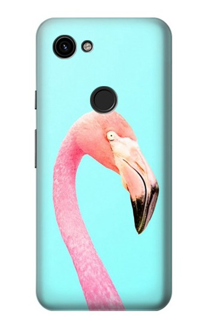 W3708 Pink Flamingo Hülle Schutzhülle Taschen und Leder Flip für Google Pixel 3a