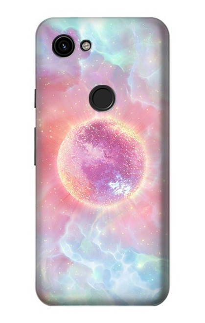 W3709 Pink Galaxy Hülle Schutzhülle Taschen und Leder Flip für Google Pixel 3a