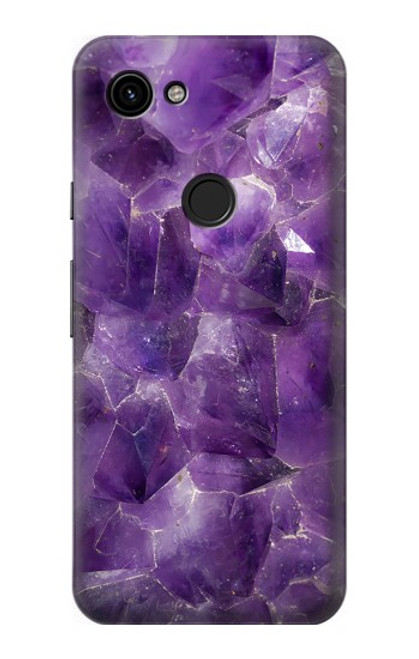 W3713 Purple Quartz Amethyst Graphic Printed Hülle Schutzhülle Taschen und Leder Flip für Google Pixel 3a