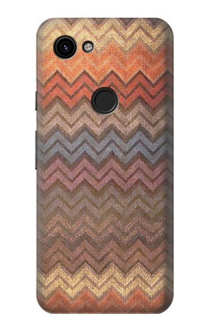 W3752 Zigzag Fabric Pattern Graphic Printed Hülle Schutzhülle Taschen und Leder Flip für Google Pixel 3a