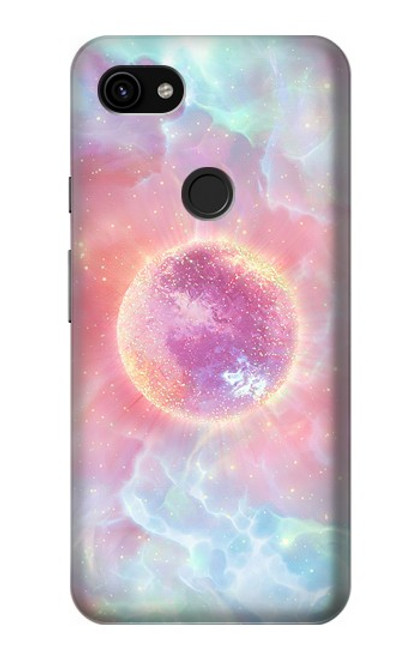 W3709 Pink Galaxy Hülle Schutzhülle Taschen und Leder Flip für Google Pixel 3a XL