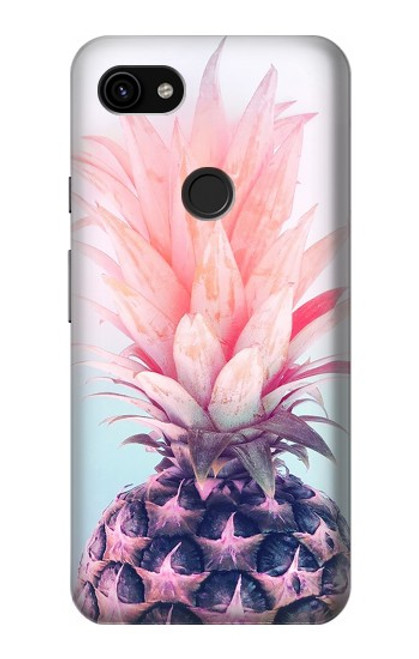W3711 Pink Pineapple Hülle Schutzhülle Taschen und Leder Flip für Google Pixel 3a XL