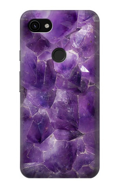 W3713 Purple Quartz Amethyst Graphic Printed Hülle Schutzhülle Taschen und Leder Flip für Google Pixel 3a XL