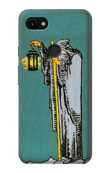 W3741 Tarot Card The Hermit Hülle Schutzhülle Taschen und Leder Flip für Google Pixel 3a XL
