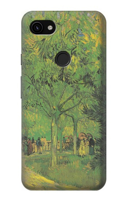 W3748 Van Gogh A Lane in a Public Garden Hülle Schutzhülle Taschen und Leder Flip für Google Pixel 3a XL