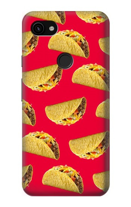 W3755 Mexican Taco Tacos Hülle Schutzhülle Taschen und Leder Flip für Google Pixel 3a XL
