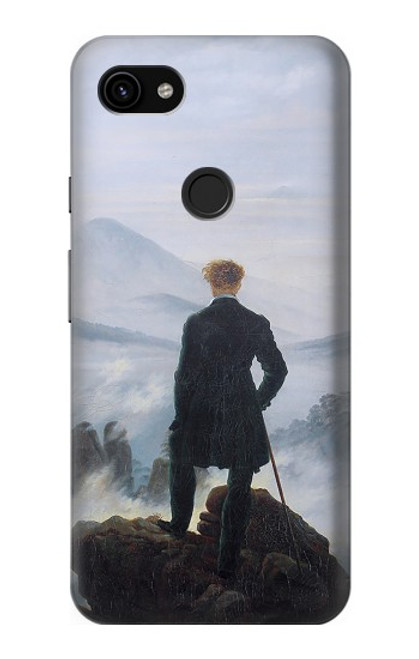 W3789 Wanderer above the Sea of Fog Hülle Schutzhülle Taschen und Leder Flip für Google Pixel 3a XL