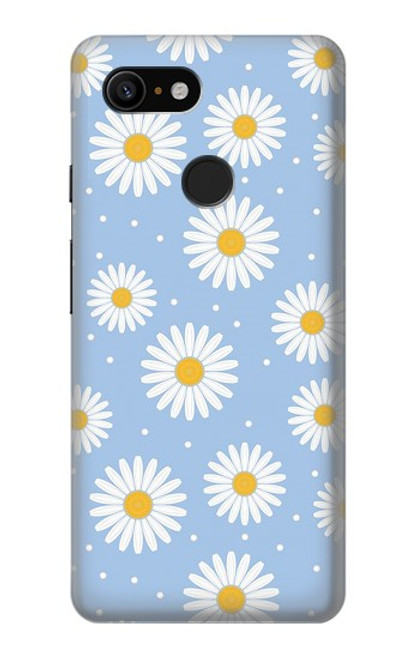 W3681 Daisy Flowers Pattern Hülle Schutzhülle Taschen und Leder Flip für Google Pixel 3