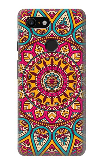 W3694 Hippie Art Pattern Hülle Schutzhülle Taschen und Leder Flip für Google Pixel 3