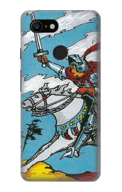 W3731 Tarot Card Knight of Swords Hülle Schutzhülle Taschen und Leder Flip für Google Pixel 3