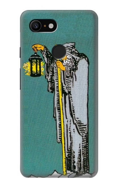 W3741 Tarot Card The Hermit Hülle Schutzhülle Taschen und Leder Flip für Google Pixel 3