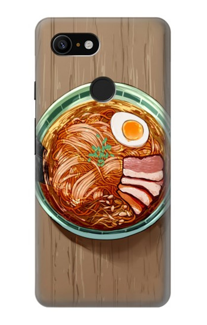 W3756 Ramen Noodles Hülle Schutzhülle Taschen und Leder Flip für Google Pixel 3