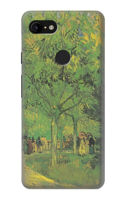 W3748 Van Gogh A Lane in a Public Garden Hülle Schutzhülle Taschen und Leder Flip für Google Pixel 3 XL