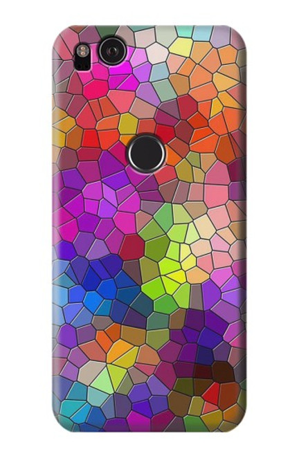 W3677 Colorful Brick Mosaics Hülle Schutzhülle Taschen und Leder Flip für Google Pixel 2