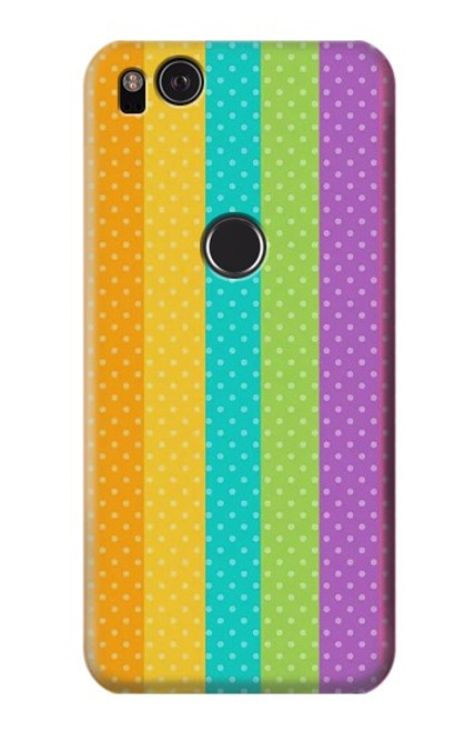 W3678 Colorful Rainbow Vertical Hülle Schutzhülle Taschen und Leder Flip für Google Pixel 2