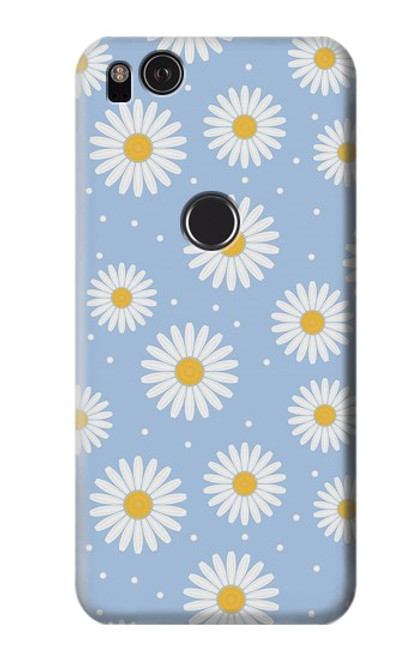 W3681 Daisy Flowers Pattern Hülle Schutzhülle Taschen und Leder Flip für Google Pixel 2