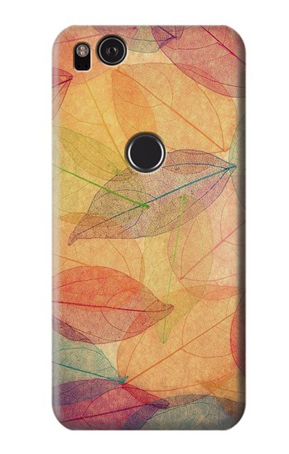 W3686 Fall Season Leaf Autumn Hülle Schutzhülle Taschen und Leder Flip für Google Pixel 2