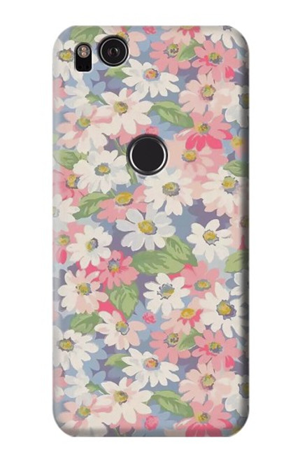 W3688 Floral Flower Art Pattern Hülle Schutzhülle Taschen und Leder Flip für Google Pixel 2