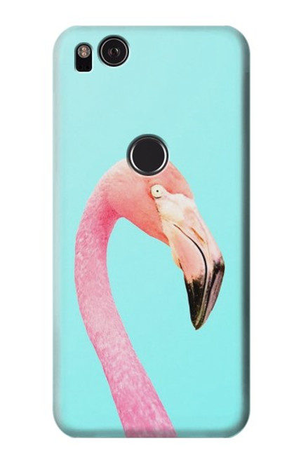 W3708 Pink Flamingo Hülle Schutzhülle Taschen und Leder Flip für Google Pixel 2