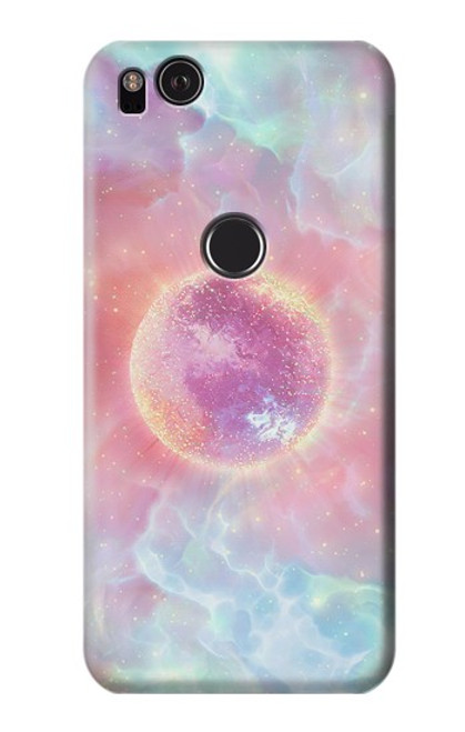 W3709 Pink Galaxy Hülle Schutzhülle Taschen und Leder Flip für Google Pixel 2