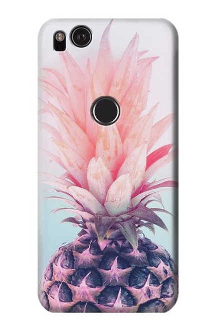 W3711 Pink Pineapple Hülle Schutzhülle Taschen und Leder Flip für Google Pixel 2