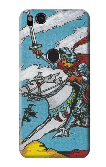 W3731 Tarot Card Knight of Swords Hülle Schutzhülle Taschen und Leder Flip für Google Pixel 2