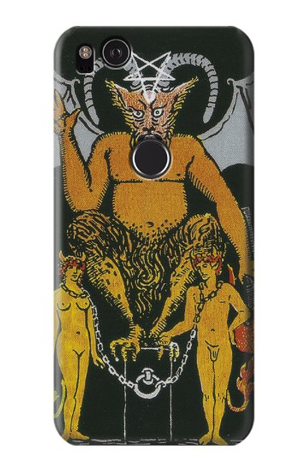 W3740 Tarot Card The Devil Hülle Schutzhülle Taschen und Leder Flip für Google Pixel 2