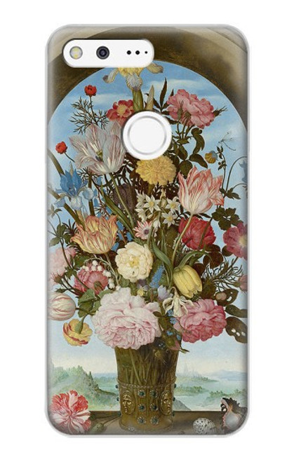 W3749 Vase of Flowers Hülle Schutzhülle Taschen und Leder Flip für Google Pixel XL