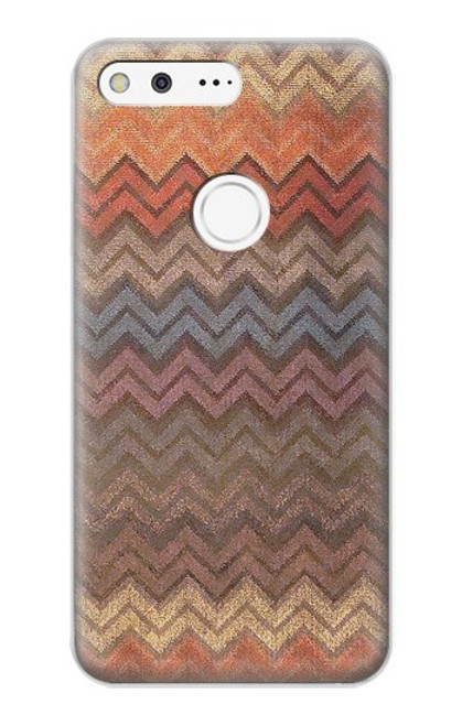 W3752 Zigzag Fabric Pattern Graphic Printed Hülle Schutzhülle Taschen und Leder Flip für Google Pixel XL